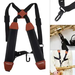 Premium Genuine Leather Double Shoulder Strap for Saxophone - 4.8CM Width (Size L)