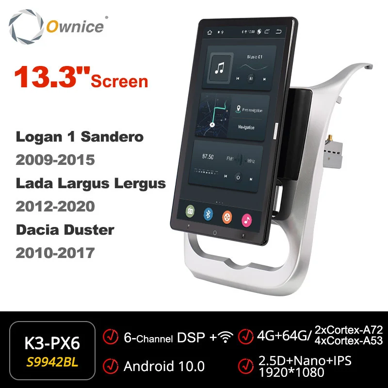 Автомобильный GPS-Мультимедиа Ownice для Renault Logan Dacia Duster Lada Largus 2009 2010 2011 2012 2013 2014 2016 2015