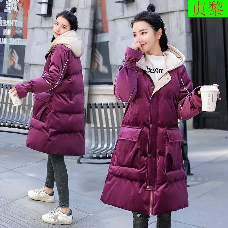 

2018 Winter New Style WOMEN'S Dress down Jacket Cotton-padded Clothes Cotton-padded Jacket Mid-length Korean-style Versitile Fas