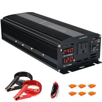 

1000w Pure Sine Wave Inverter 24v dc to ac 120v Off Grid Solar Power Inverter Car Battery Home Use Converter LED Dispaly