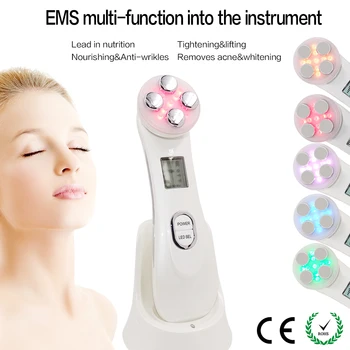 

5 in 1 LED RF Photon Therapy Facial Skin Lifting Rejuvenation Vibration Device Machine EMS Ion Microcurrent Mesotherapy Massager