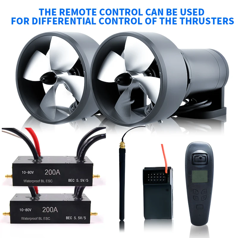 DD TD40 수중 스러스터 프로펠러, 3500W 40kg 스러스트 방수 브러시리스 모터, RC 미끼 터그 보트 네스트 선박 잠수함용