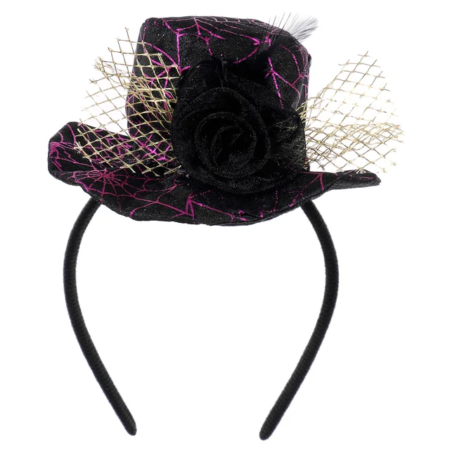 Halloween Spider Web Veil Jazz Top Hat 