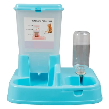 

Hot XD-Automatic Pet Feeder Detachable Food Dispenser Water Bottle Cats Dogs Feeding Tool Pet Products Cats Dog Supplies Blue