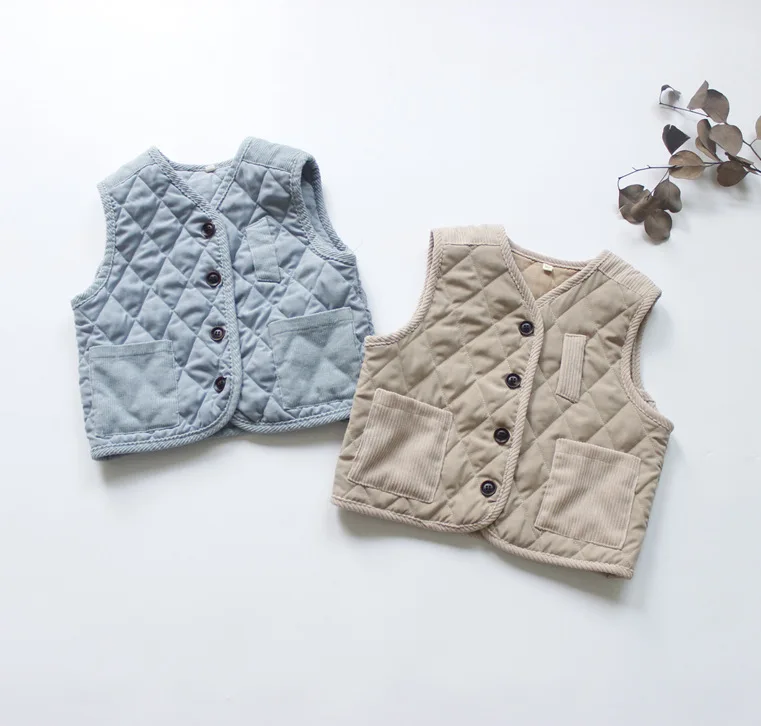 

Autumn Kids Girls Boys Vest Thicken Warm Clothings Fashion Korean Children Clothings