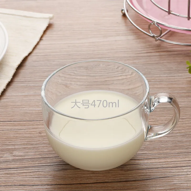 Junren новые продукты кружка для молока на завтрак цветок кофе с ручкой стеклянная чашка чая горячий напиток чашка 480 мл большой размер