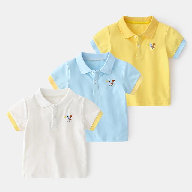 ervaring oosters salade Summer Polo Shirts Cotton Boys Cartoons Birds Boys Clothes Short Sleeve  Tops Kids Polo Shirt Blue