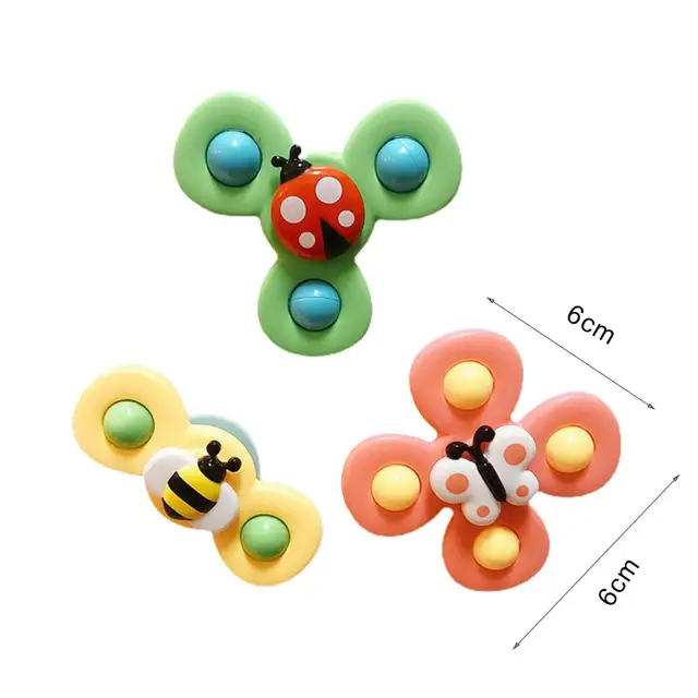 1 Set Spinning Tops Toy Lightweight Plastic Interesting Suction Cup Toy Baby Bath Toys Spin Sucker Top Spinner Toy Safe 2