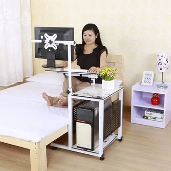 

Bedside Desktop Computer Desk Small Apartment Mobile Computer Desktop Table Space Lazy Bedside Computer Desk