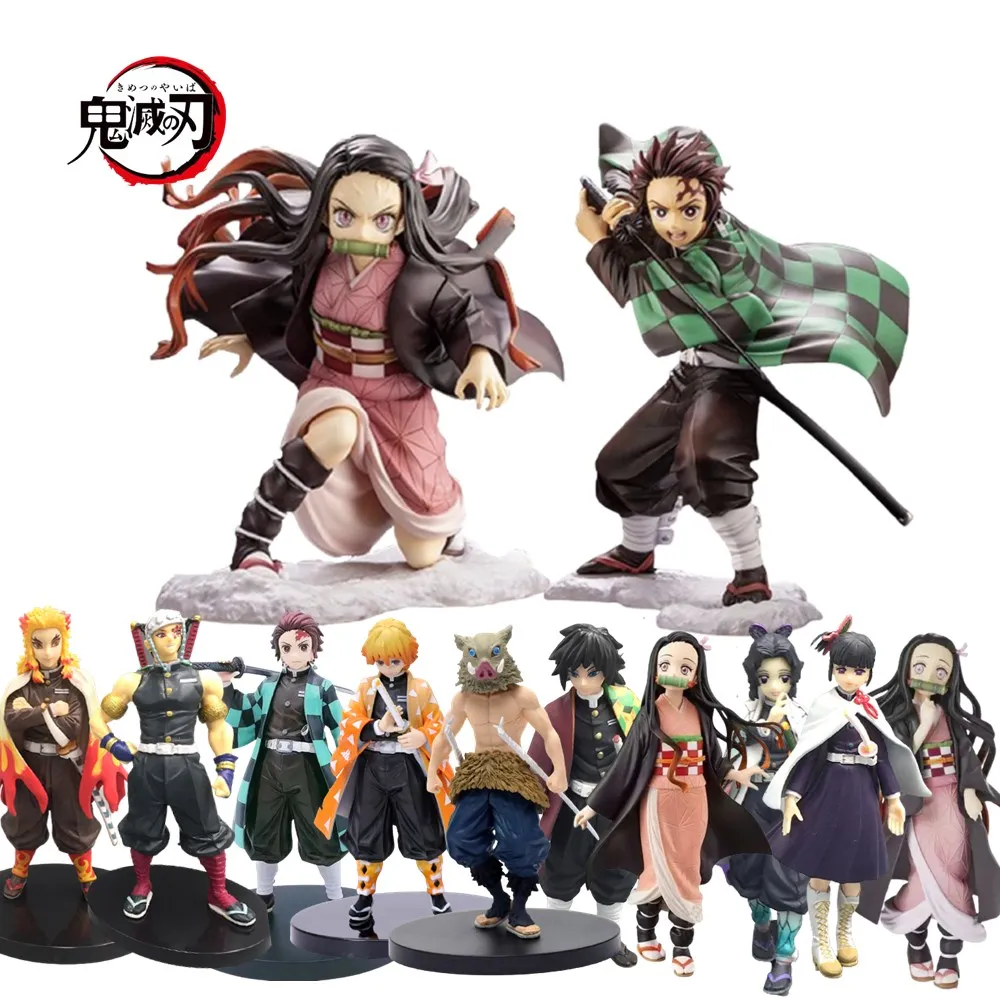 Kimetsu no Yaiba Anime Figure Nezuko Tanjirou Zenitsu Inosuke Giyuu Uzui Tengen Kochou Shinobu PVC Toy Demon Slayer Action Figma