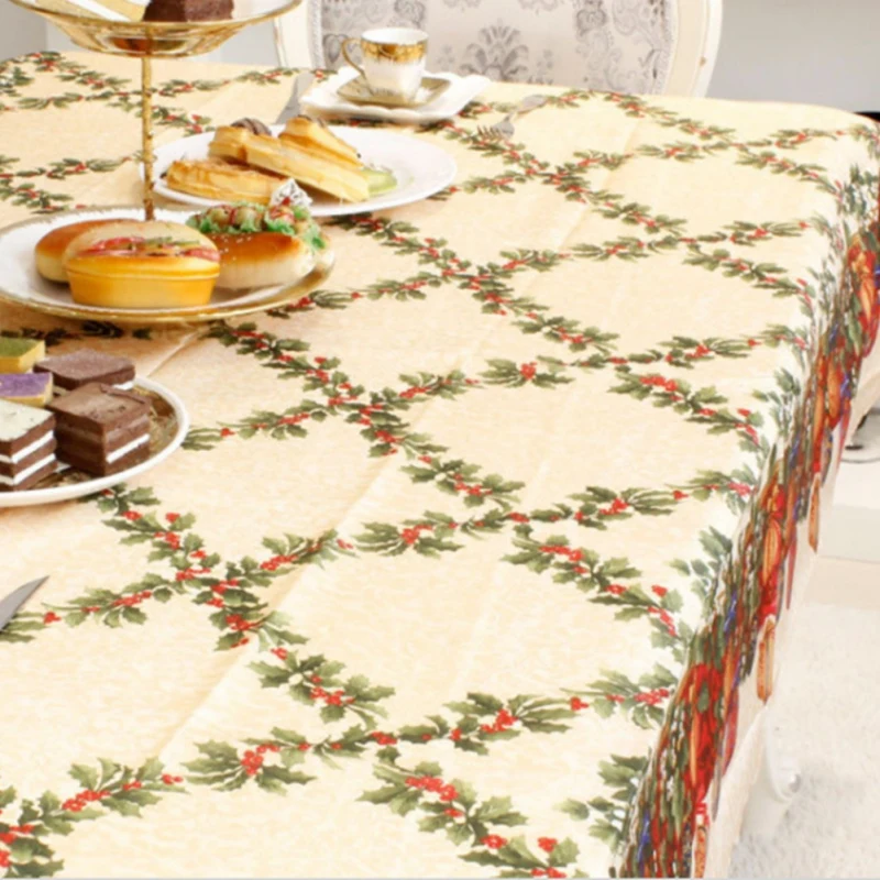 New Year Christmas Decorations Tablecloth Home Kitchen Dining Table Rectangular Linens Party Table Cover Christmas Ornament