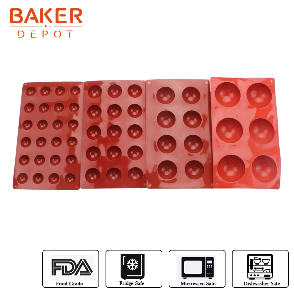 BAKER DEPOT купольные формы для шоколада силиконовые формы для торта кондитерские выпечки 4 шт круглый торт украшения DIY Конфеты Печенье Хлеб желе