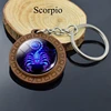 12 Constellation Wooden Keychain Zodiac Keyring Aquarius Pisces Aries Taurus Gemini Cancer Leo Virgo Libra Scorpio Key Chain ► Photo 3/6