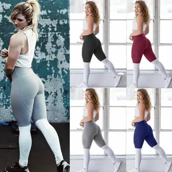 

Women's Sports Workout Gym Fitness Leggings Pants Athletic Skinny Stretchy Ankle Length Pants