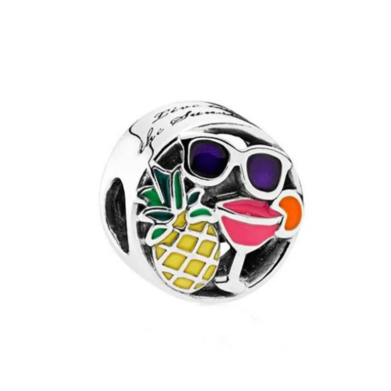 

100% 925 Sterling Silver Bead Pineapple Beads In Summer Fit Pandora Women Bracelet & Necklace Diy Jewelry