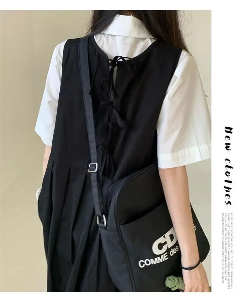 Dress Women Strap Solid Chic Ulzzang Ankle-length Classy Harajuku Students Lovely Casual Cute Stylish A-line Loose O-neck Newest monsoon dresses