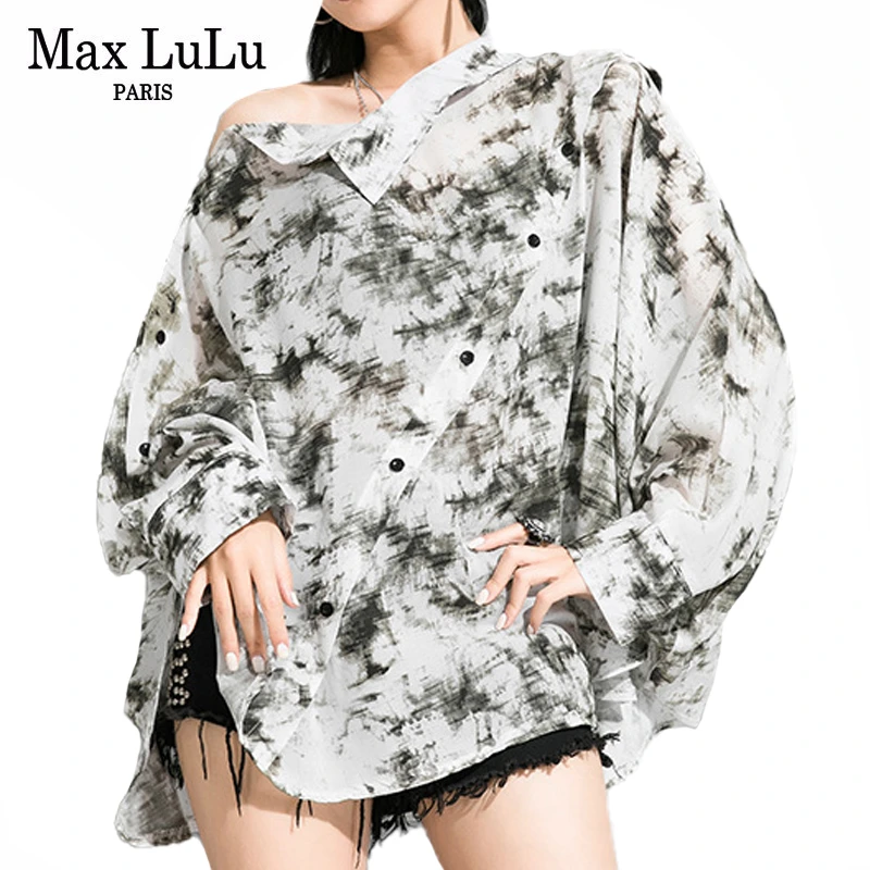 Max LuLu/Новинка 2020 корейская мода женские весенние Рубашки с принтом свободные