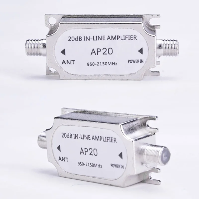 AP20 Satellite 20dB In-line 950-2150MHZ Signal Booster For Antenna Cable Run Channel Strength