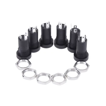 

2pcs 3.5MM Audio Jack Socket 3 Pole Black Stereo Solder Panel Mount With Nuts