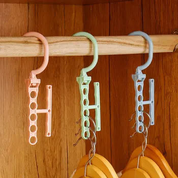 

Plastic Hangers 5 Circle Multi-layer Windproof Clothes Hanger Organizer Fixed Holder Storage Racks Buckle Hanger Magic Hangers
