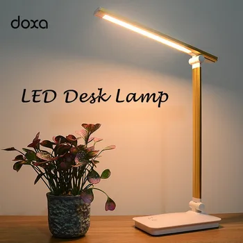 

LED Desk Lamp Intelligent Folding Adjustable LED Table Lamparas GY220 Touch Dimming Plug-in USB Charging Reading Desktop Lights