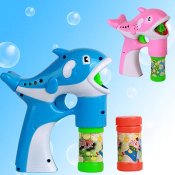 

Pack of 2 Dolphin Bubble Machine Portable Bubble Hurricane Machine Automatic Kid Toy with LED Light Music E2S