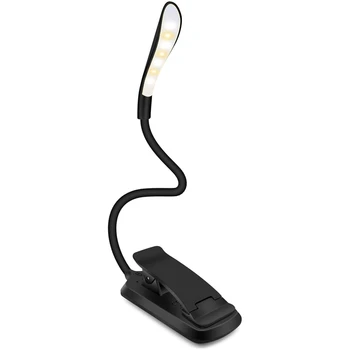 

Reading Light, Rechargeable Book Light Clip on Book in Bed At Night 7 LED 3 Brightness Daylight Eye-Care 2 Oz Lightweight Lamp w
