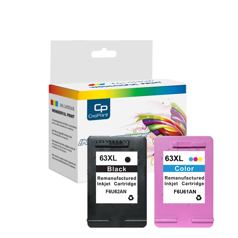 Картридж Civoprint 63XL совместимый с hp 63 XL чернильный картридж hp63 для Deskjet 1110 2130 2131 2132 3630