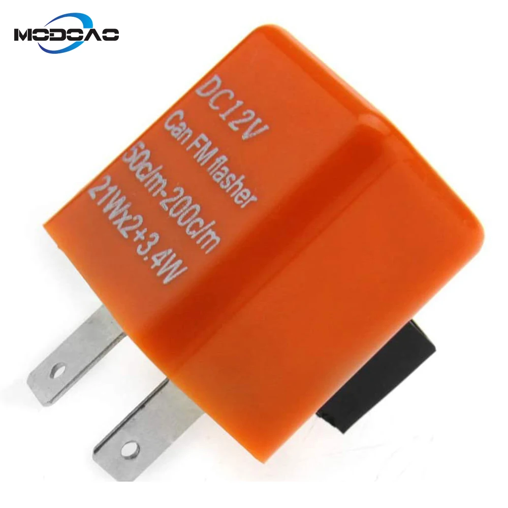 

12V DC Speed Adjustable 2-Pin LED Flasher Relay Motorbike Turn Signal Indicator Electronic Flasher Relay for LED Turn Signal