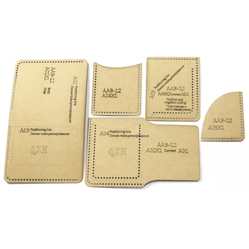 

1Set Of Leather Craft Fashion Personality Short Wallet Card Package Sewing Pattern Hard Kraft Paper and Acrylic Stencil Template