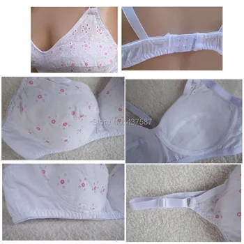 3Pcs/lot Bra underwear puberty soft cotton brassiere mother No rims women girl classic bralette big bust cotton-lined bh C11 1