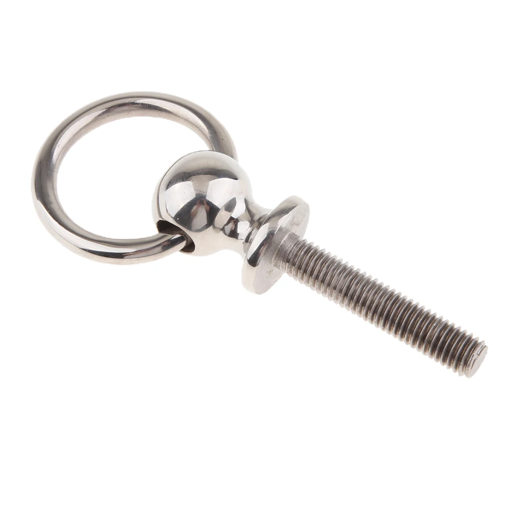 1/4" 6mm Ring Handle Locking Pin Ball Lock Pin For Boat Bimini Top Deck