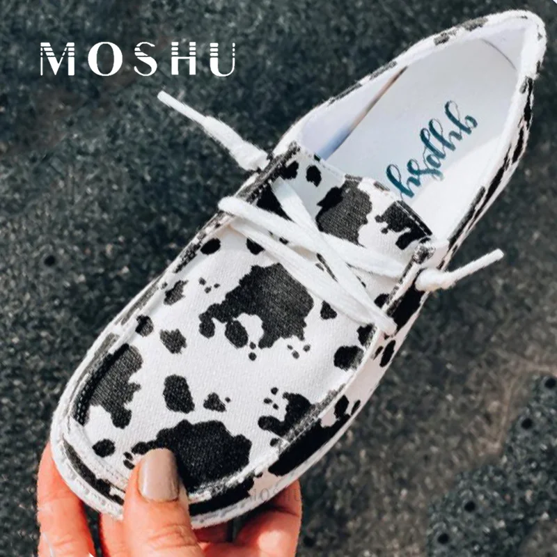 Zapatos informales de verano para Mujer mocasines planos sin cordones, mocasines de lona, color blanco y negro