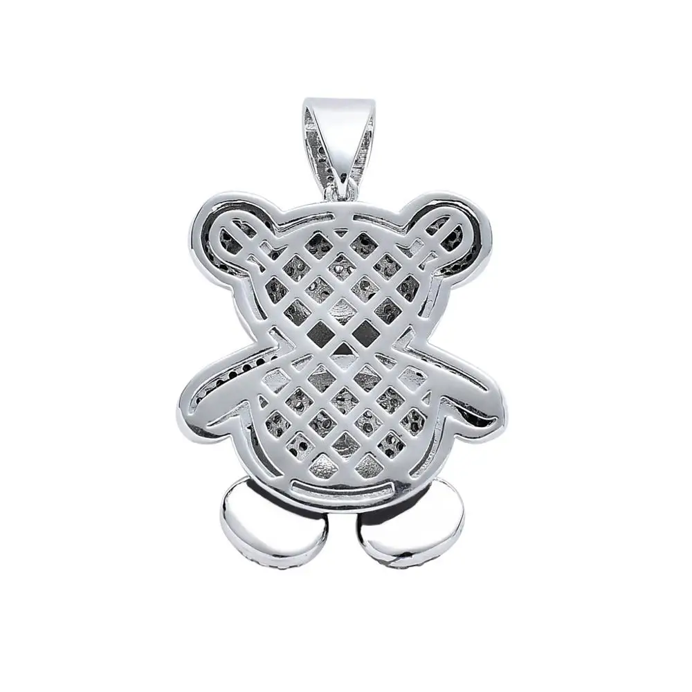 Hip Hop Crystal Teddy Bear Pendant 