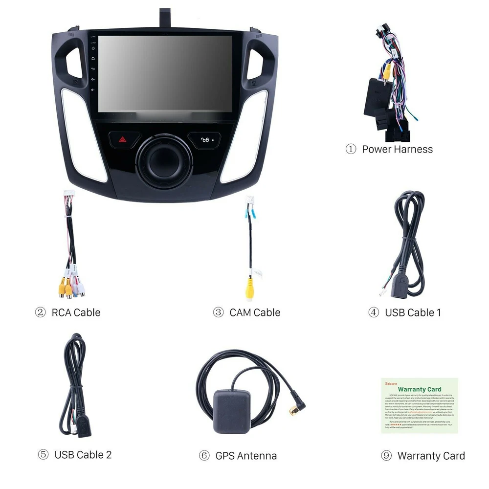 9 Inch Car Radio 2din Android 9.1 Auto Multimedia Radio Video Player For Ford Focus 3 Mk 3 2010 2011 2012-2015 Navigation GPS