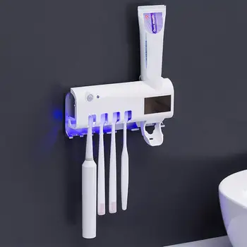 

Solar Energy Automatic UV Toothbrush Holder Toothpaste Dispenser Bathroom Tool Toothpaste Storage Shelf Organizer Rack Holder