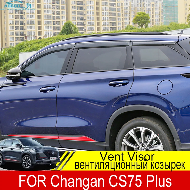 

For Changan CS75 Plus 2023 2022 Accessories Window Visor Sun Rain Wind Deflector Awning Shield Vent Guard Shade Cover Trim