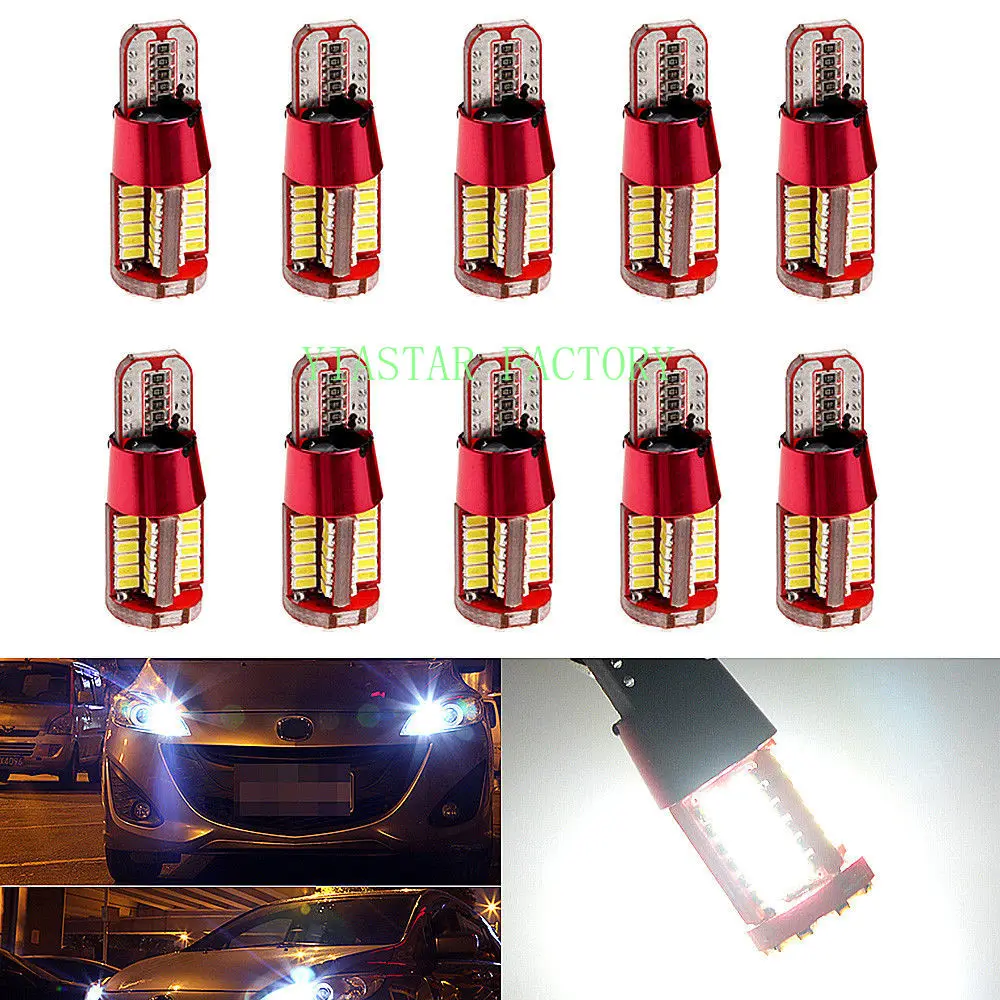 100pcs T10 led 168 192 2825 w5w 57 SMD 3014 LED 57smd CANBUS NO Error Auto Wedge marker Light bulb Car Clearance lamp 12V