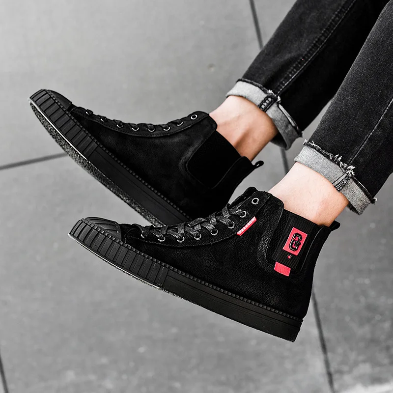 

Spring New Products Mid-top Korean-style Versatile MEN'S SHOES Classic Black Casual Board Shoes Fashion Casual Shoes