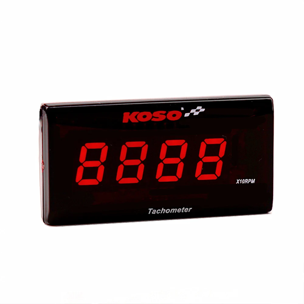 Red LED Tachometer Мини ЖК-дисплей Koso датчик напряжения мотоцикла цифровой термометр Калибр синий/красный светодиодный ТЕМПЕРАТУРА ВОДЫ Цифровой дисплей метр - Цвет: Red LED Tachometer