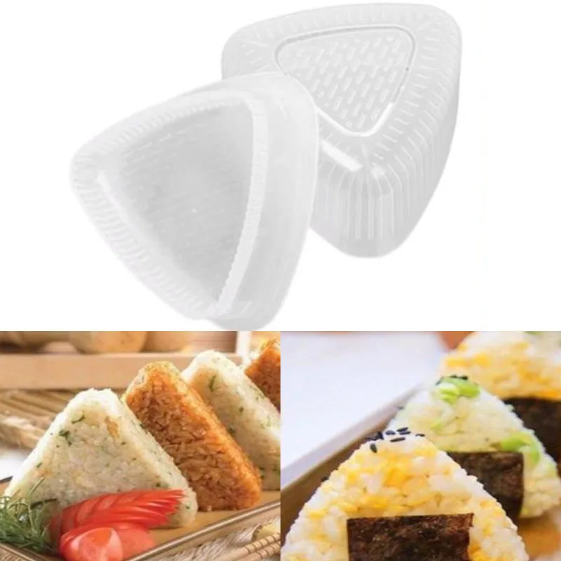 

2PCS Transparent Practical Kitchen Bento Decorating Sushi Onigiri Mold Food Press Triangular Form Rice Ball Maker Accessories