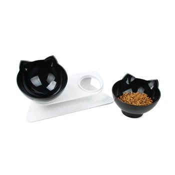 Pet Cat Elevated Bowls Durable Double Bowls Raised Stand Cat Feeding Watering Supplies Dog Feeder