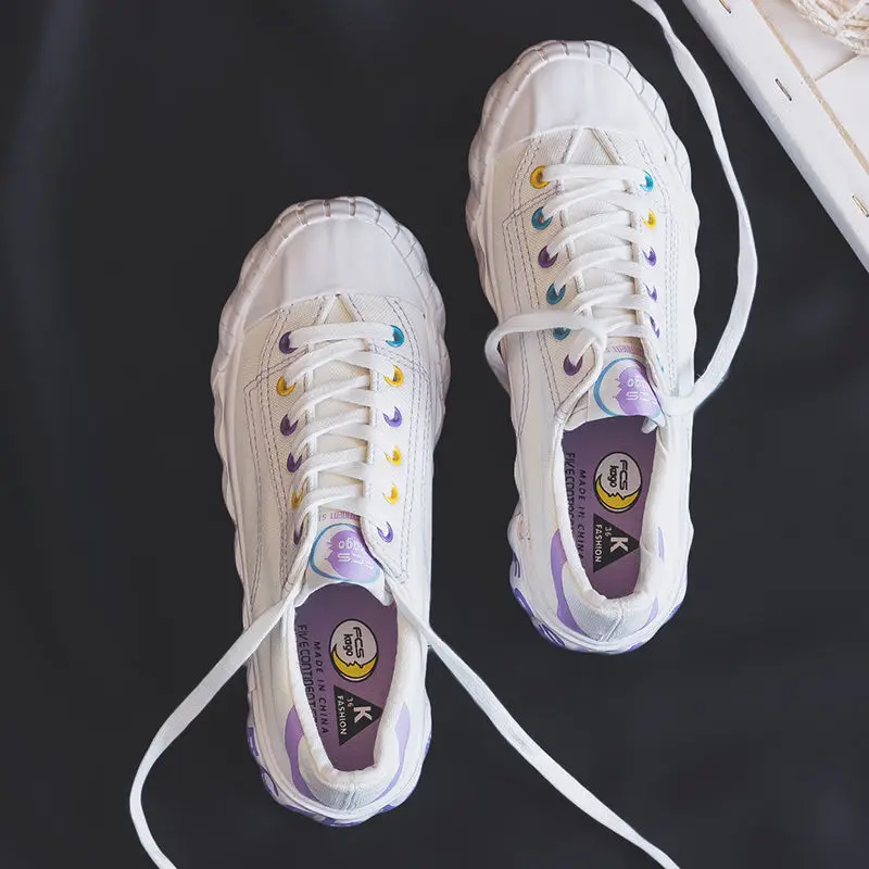 

Spring And Summer Canvas Shoes Women's Vintage Hong Kong Flavor Shoes 2019 New Style INS Sneakers Street Snap Versatile MacBook