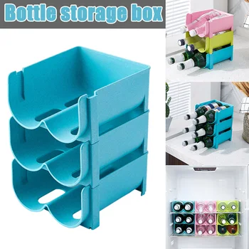 

Spot Free-Standing Plastic Water Bottle Wine Rack Storage Organizer Stackable Rack for Kitchen Countertops Pantry Fridge Hoga