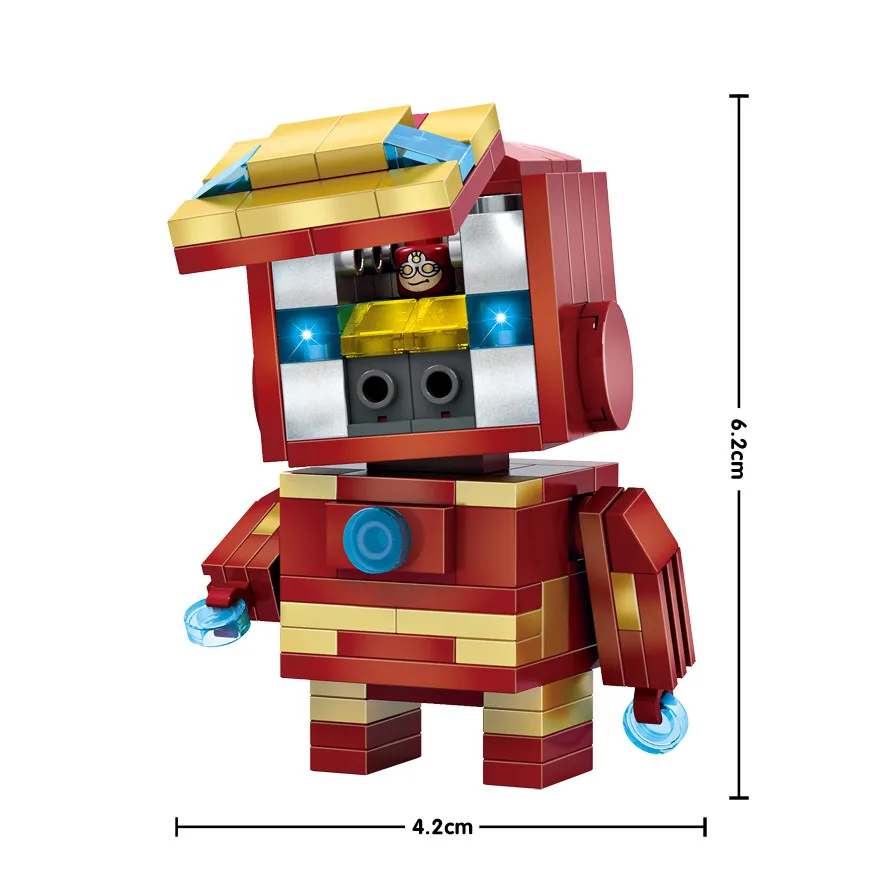 Строительные блоки LOZ супергерои Бэтмен Капитан Америка Тор железный Brick Heads