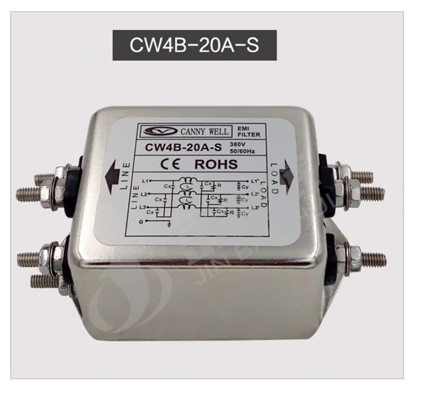Мощность EMI фильтр CW4B 10A 20A 30A 40A S Трехфазный очистки AC380V