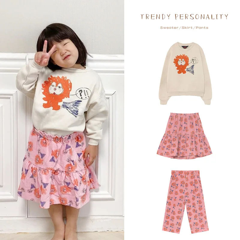 

2020 Autumn and Winter Children's Clothing Custom Tao Sweater Children's Small Children's Printed Hoodie Trousers Overskirt