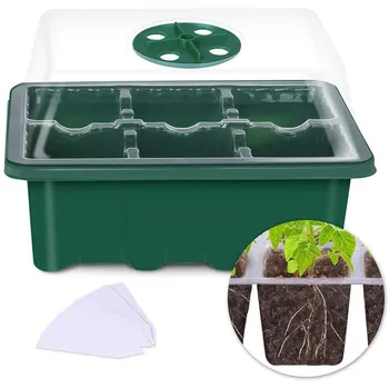 

6/12 Cells PVC Nursery Pots Components Seedling Trays Seed Starter Box Plant Flower Grow Starting Pot with Lid Flower Bonsai Pot