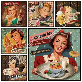 

Diamond Painting Retro Poster Girl Full Square/Round Drill Diamond Embroidery Portrait Rhinestone Mosaic Picture Hobby & Crafts