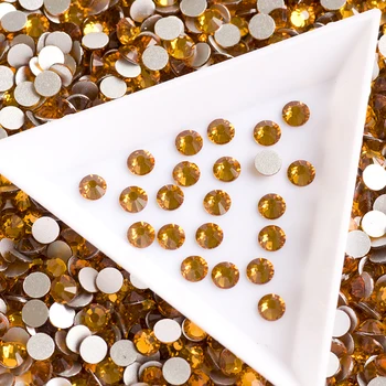 

YANRUO 1440pcs Topaz Color SS16 Crystal Non HotFix Rhinestones Nail Art for Nail Design Accessories DIY Decorations